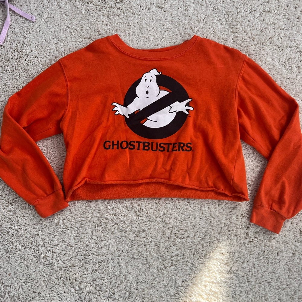 Ghostbusters Orange Cropped Sweatshirt